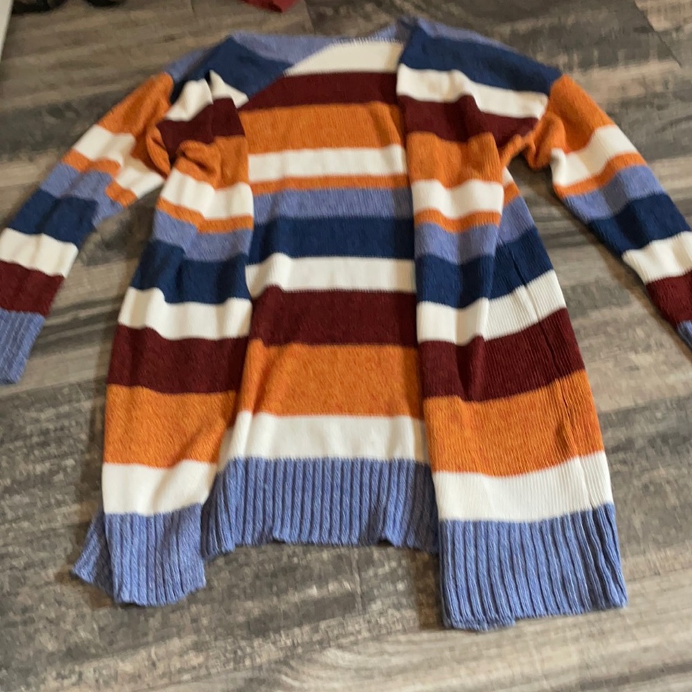 Striped cardigan! Warm and never used!